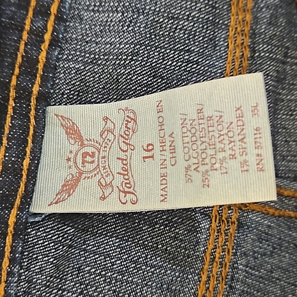 Denim shorts, Faded Glory, size 16, EUC.